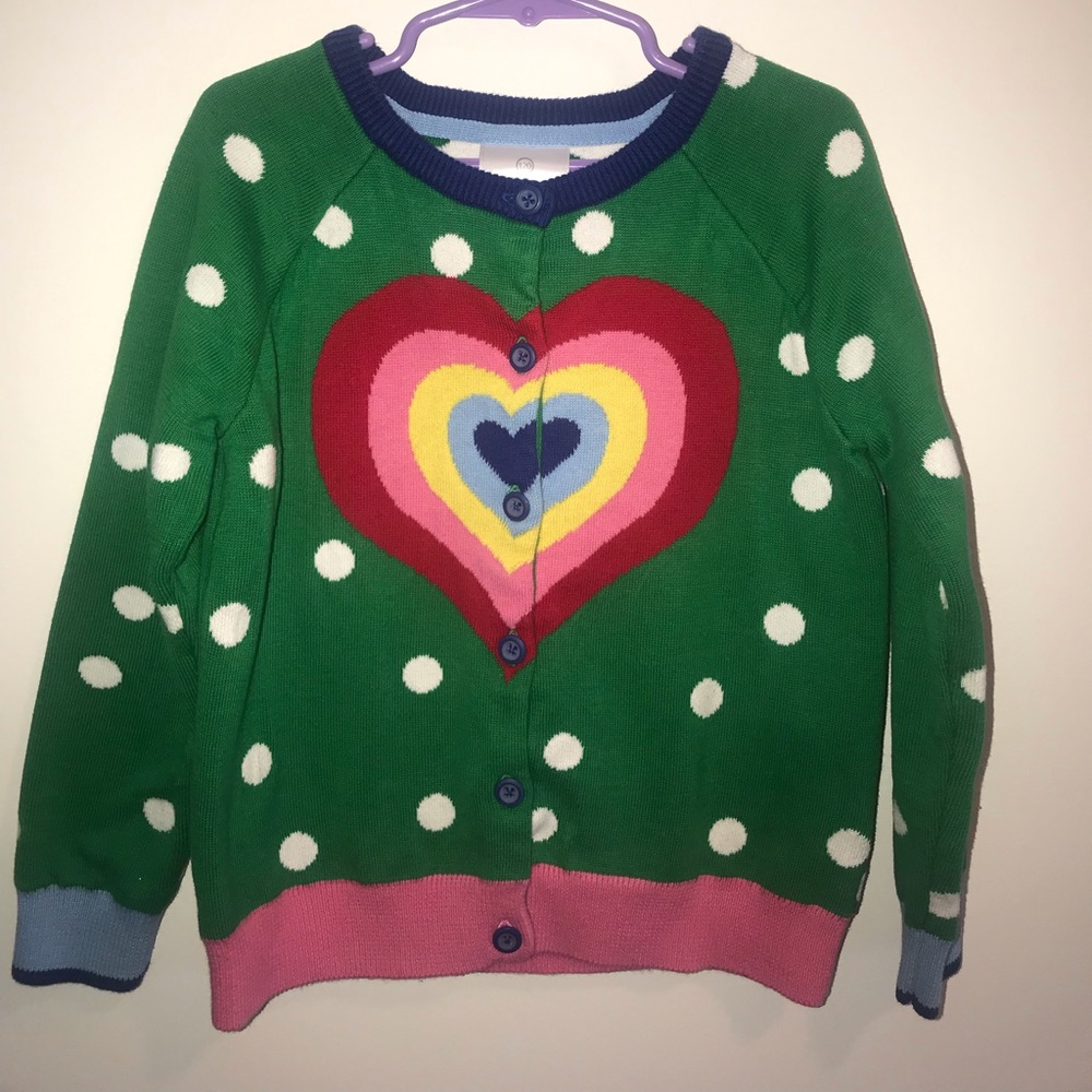 Hanna Andersson Girl’s Rainbow Heart Cardigan